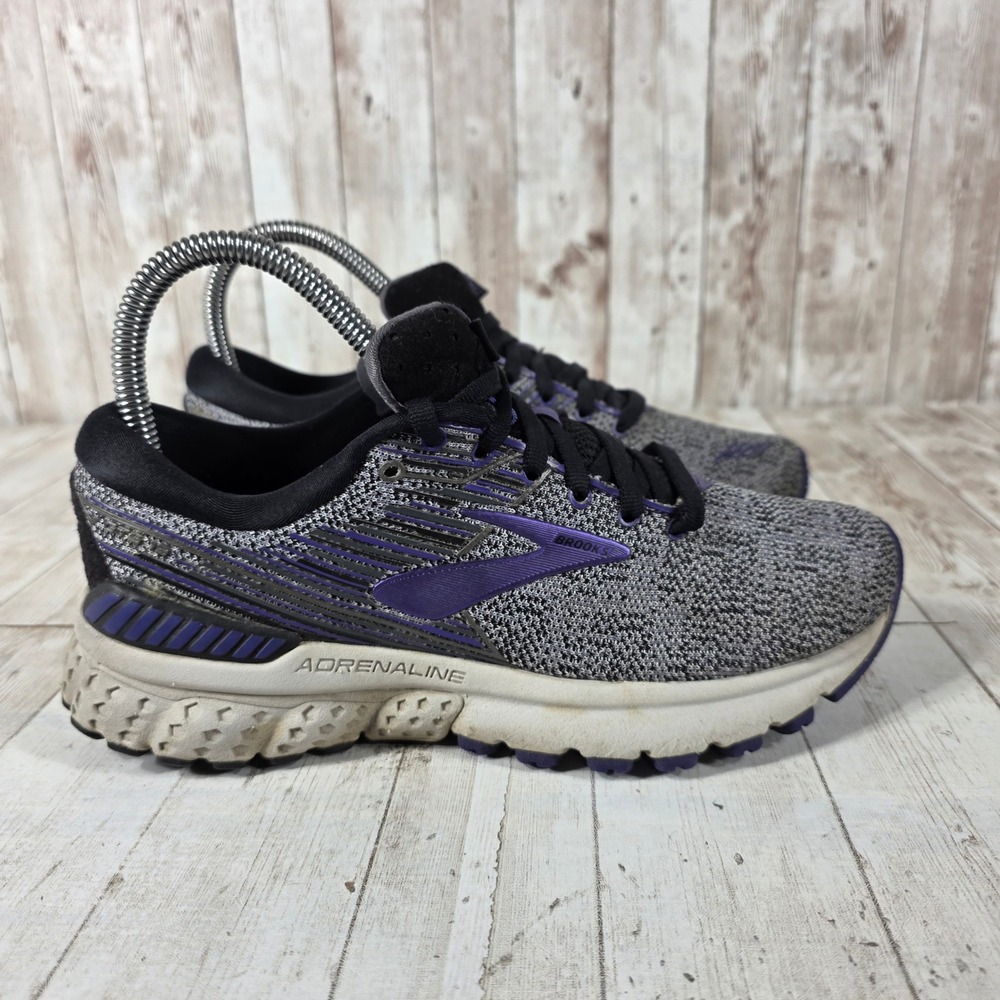 Brooks Adrenaline GTS 19 Womens 5.5 Grey Purple Running Shoes 1202841B028